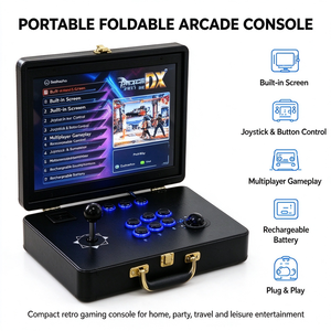 Consola de Juegos Arcade Portátil de 14 Pulgadas, Tipo Maleta, con Juegos Integrados, Joystick Único, Plug and <span class=keywords><strong>Play</strong></span>, para Entretenimiento en el Hogar - Product Image 4