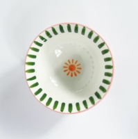 Ensemble de vaisselle en porcelaine peinte à la main Platon-Assiettes à rayures Bols Tasses pour Restaurant Café Maison Ensembles d'assiettes à gâteaux en gros