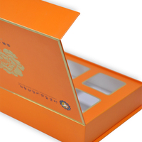 Logo de conception personnalisée professionnelle imprimé bas quantité minimale de commande fabricant Orange mat marquage à chaud doublure boîte-cadeau magnétique pour cadeau