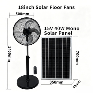 Ventilador Solar DC/AC de 18 Pulgadas con Motor sin Escobillas, Ventilador Recargable con Batería de 45000 mAh, Ventilador de Pie Inalámbrico con Aspas de Aluminio, 35 W, CE - Product Image 2