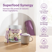 Poudre de latte d'igname violette à marque privée OEM, mélange instantané de café aux champignons, supplément de café Arabica pour boisson, café UBE