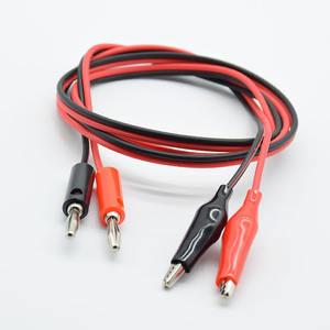 Vermelho + preto 4mm Injeção Banana Plug para Cobre Encoberto Braçadeira Elétrica Clipe De Jacaré Cabo de Teste Leva 1M Testing Probe - Product Image 1