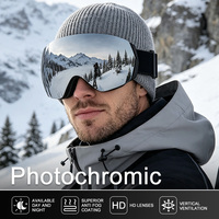 Lunettes de ski photochromiques, protection UV400, lunettes de sport pour le ski, verres polarisés, lunettes de sécurité pour le snowboard, logo personnalisé
