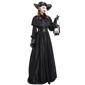 Nouvel ensemble de déguisement de docteur de la peste pour Halloween, costume médiéval steampunk punk, accessoires de fête masquée pour femme - Product Image 2
