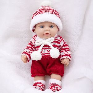 Nouvelle poupée Reborn de 25 cm, poupée compagnon en caoutchouc souple, thème de Noël, poupée avec bonnet tricoté, cadeau, vente en gros - Product Image 3