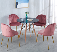 Table de salle à manger nordique en gros, table de salle à manger moderne en bois, table ronde blanche en MDF pour café et cuisine, pour 4 chaises