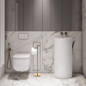 Wholesale <b>Bathroom</b> Paper Roll Holder Freestanding Toilet Stand with <b>Shelf</b> for Phones <b>Small</b> Objects - Product Image 6