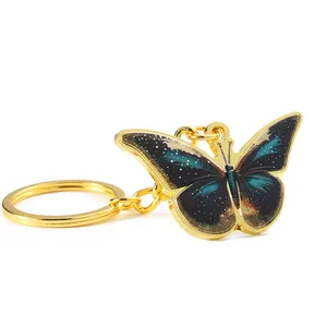 Customized Keyring Gifts Custom Butterfly Color Spray Metal Butterfly Keychain Bottle Opener Bulk Butterflies Key Chains