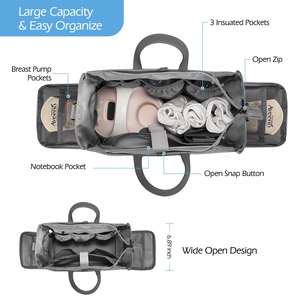 Sac pour tire-lait compatible avec Spectra S1, S2, sac de rangement pour tire-lait de grande capacité pour les mamans qui travaillent avec pochette pour ordinateur portable - Product Image 6