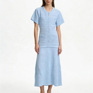 OUDINA Vendita all'Ingrosso di Fabbrica Nuovi Colori per Ramadan ed Eid Abito Lungo in Maglia a Maniche Corte Sopra il <span class=keywords><strong>Ginocchio</strong></span> per Donne - Product Image 3