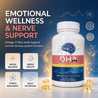 Gélules molles DHA OEM 830mg Oméga 3 avec EPA pour la fonction cognitive du cerveau et le soutien du système nerveux, saveur fraise