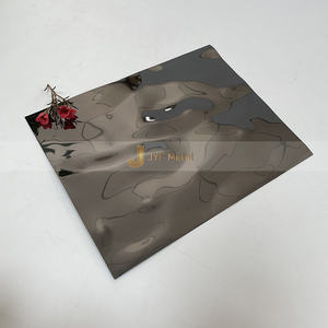 EX026 Série 300 Plaque en acier inoxydable ondulée à effet d'ondulation d'eau 3D, panneau mural de décoration intérieure, panneau de plafond, feuilles élégantes - Product Image 1