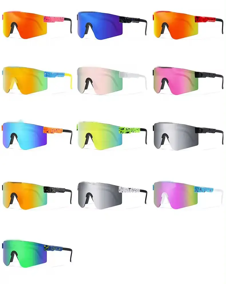 Kacamata hitam bersepeda bingkai PC logo kustom cetakan kustom keluaran baru kacamata berkendara uniseks kacamata hitam olahraga