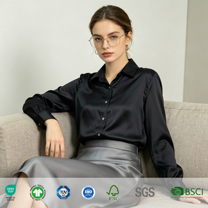 <span class=keywords><strong>Camicetta</strong></span> Classica <span class=keywords><strong>Nera</strong></span> in <span class=keywords><strong>Seta</strong></span> Pura, Camicia con Bottoni 100% <span class=keywords><strong>Seta</strong></span> di Gelso, Blusa in Raso di <span class=keywords><strong>Seta</strong></span> per Donna, Essenziale nel Guardaroba - Product Image 6