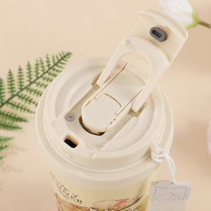 Lily Of The Valley Coffee Mug 304 Stainless Steel Double Wall Vacuum Insulated Travel Cup With Straw Portable Outdoor Use - Product Image 2
