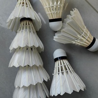 Volants de badminton durables en plumes d'oie - Style cercle complet - Pack de 12 - Pour débutants, entraînements et matchs - Vol stable