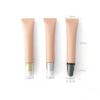 Tube compressible vide rose mat de 20 ml pour crème contour des yeux, emballage cosmétique en plastique de 20 g, maquillage, nettoyage de la peau, tête de massage en céramique