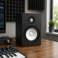 Enceinte de monitoring de studio alimentée XUNGUAN HS5II+BT, système audio actif de bureau 5 pouces avec entrée XLR TRS pour l'enregistrement en studio à domicile