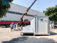 Maison préfabriquée en conteneur d'acier extensible BOX SPACE 20 pieds 40 pieds avec meubles, structure en acier galvanisé et panneaux en laine de roche