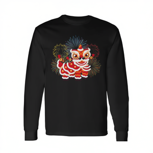 Camiseta de manga larga con diseño de danza del león para el Año Nuevo Chino, diseño de celebración del Año Nuevo Lunar - Product Image 2