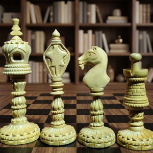 Children's Special Carved King-Size 4.50 Inch <b>Wooden</b> <b>Chess</b> <b>Set</b> Table Game with Attractive Design and Cardboard Box Packaging - Product Image 1