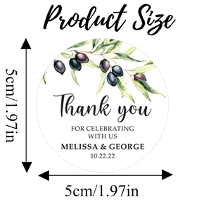 Autocollant personnalisé pour mariage, motif <span class=keywords><strong>olivier</strong></span>, finition mate, imperméable, feuilles d'<span class=keywords><strong>olivier</strong></span> aquarelle, étiquette de remerciement - Product Image 2
