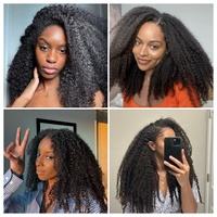 Extensions de cheveux tissées à la machine, double trame, à pointes nano en plastique, double tirage, vierges, cuticules alignées, flexibles, F-tip, noires, très demandées