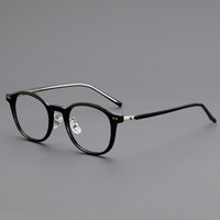 Nouvelle monture de lunettes vintage en acétate anti-lumière bleue 2026 pour hommes, design personnalisé, monture complète, petites lunettes rondes écaille de tortue
