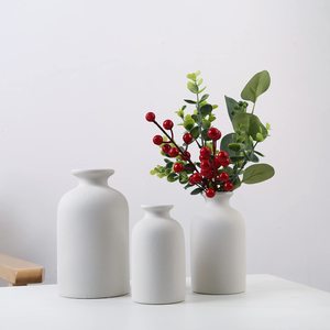 Florero de cerámica esmerilada para decoración de escritorio, florero de cerámica gruesa, popular, estilo nórdico - Product Image 5