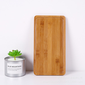 ถาดเสิร์ฟไม้ไผ่ทรงสี่เหลี่ยม สีพื้นเรียบง่าย สำหรับขนมปัง กาแฟ ชา เค้ก - Product Image 5