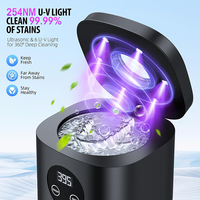 Nettoyeur ultrasonique portable pour têtes de brosses à dents, 6 lumières UV, capacité de 250 ml, avec support antidérapant