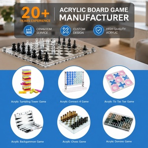 Jeu d'échecs en acrylique transparent de qualité supérieure pour la <span class=keywords><strong>décoration</strong></span> de table basse, taille et couleur personnalisées, vente en gros directe d'usine - Product Image 3