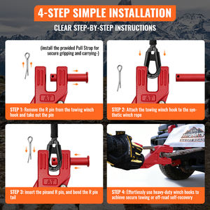 ตะขอเกี่ยวรถบรรทุกสำหรับงานกู้ภัย AUTOBOTS 20 ตัน ขับเคลื่อน 4 ล้อ สำหรับใช้งานนอกถนน ผลิตจากเหล็กอัลลอยด์ ขึ้นรูปด้วยวิธีการตีขึ้นรูปแบบ Drop Forged พร้อมห่วงคล้องแบบ Tactical Clevis สำหรับรถพ่วง - Product Image 5