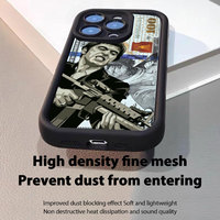Coque de téléphone portable pour iPhone 17 16 15 14 13 12 Plus Pro Max 17 Air Gun Man, style créatif noir, coque photo, coque arrière