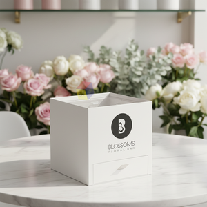 Caja de Regalo Rígida de Lujo con Diseño Floral y Logotipo Personalizado, con Cajón Deslizante para Chocolates - Product Image 2