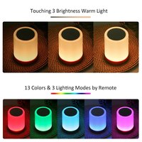 Lampe de chevet tactile intelligente RGB rechargeable par USB, veilleuse, lampe de bureau, décoration de chambre, cadeau pour enfants, lampe de table à manger
