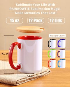Vente en gros, <span class=keywords><strong>fournisseur</strong></span> de tasses à café par sublimation, tasses à thé en céramique et porcelaine de 11oz 15oz avec couvercle - Product Image 4