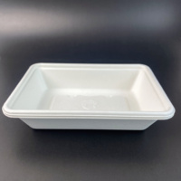 Boîte carrée personnalisable LuzhouPack 500 ml avec couvercle, compostable, en pulpe de canne à sucre, biodégradable, écologique, jetable, hydrofuge