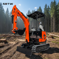 Mini-excavatrice hydraulique sur chenilles de 1,6 tonne (1600 kg) de fabrication chinoise, certifiée CE/EPA, prix d'usine, vente en gros