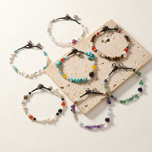 Joyería con Cuentas de Piedras Preciosas Pequeñas, Diseño Original Bohemio, Bonito Ágata Natural, Piedra Irregular Triturada, Amatista, Regalo Unisex - Product Image 1