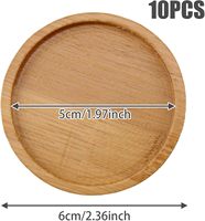 Plateau rond en bambou Tailai de 2,4 pouces pour plantes, soucoupe de pot de fleurs, plateaux de récupération d'eau pour intérieur, table, bureau, extérieur, décorations de jardin