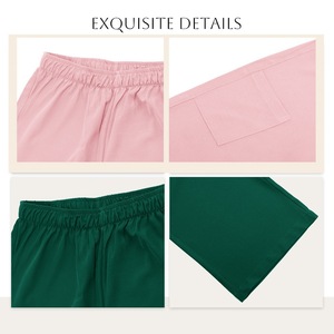 Women's Cargo Pants Solid Color Elastic Waist Mid Rise Breathable Work Trousers For Hospital Clinic Nurse Doctor Wear - Product Image 3