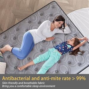 Colchón King Hybrid Euro-top de 34 cm con resortes encapsulados, espuma viscoelástica en gel y capa de espuma de alta densidad, firmeza media. - Product Image 5