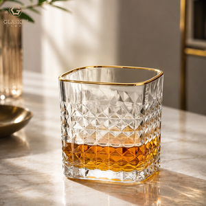 Verre à whisky carré pour hommes, base lourde, cristal transparent, pour whisky, <span class=keywords><strong>bourbon</strong></span>, bière, liqueurs et spiritueux - Product Image 5