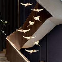 Lustres modernes Seagull à hauteur réglable pour longues escaliers, escaliers en colimaçon de bâtiments duplex et villas