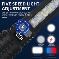 Linternas LED Recargables Portátiles de Alta Potencia con Pantalla, Zoom, Lámpara Táctica con Luces Laterales de Emergencia