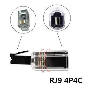 Universal RJ9 4P4Cสายต่อกับโทรศัพท์,ตัวแปลงสายหมุนได้360องศาป้องกันการพันกันโทรศัพท์พื้นฐาน