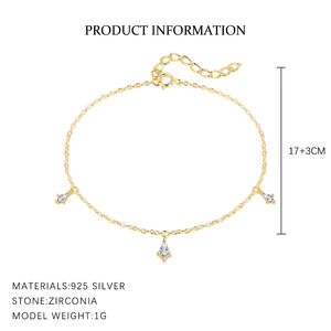 Minimalist 18K Gold Plated Chain <b>Bracelets</b> With Crystal Rhinestones <b>Infinity</b> And Teardrop Design For Women Everyday Wear - Product Image 4