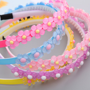 كوريا عصابة رأس صغيرة مزينة بالزهور للفتيات والرضع عصابات شعر بلاستيكية - Product Image 5