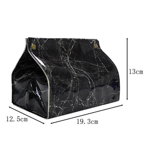 Boîtes à mouchoirs en cuir PU en stock, porte-mouchoirs personnalisables, boîtes de rangement pour mouchoirs à motif marbré, sacs à mouchoirs pour voiture. - Product Image 5